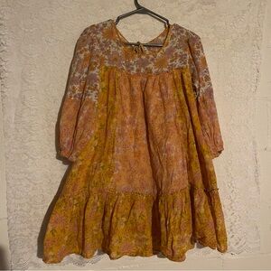 American Eagle Outfitters Floral Mini Dress in Orange and Yellow